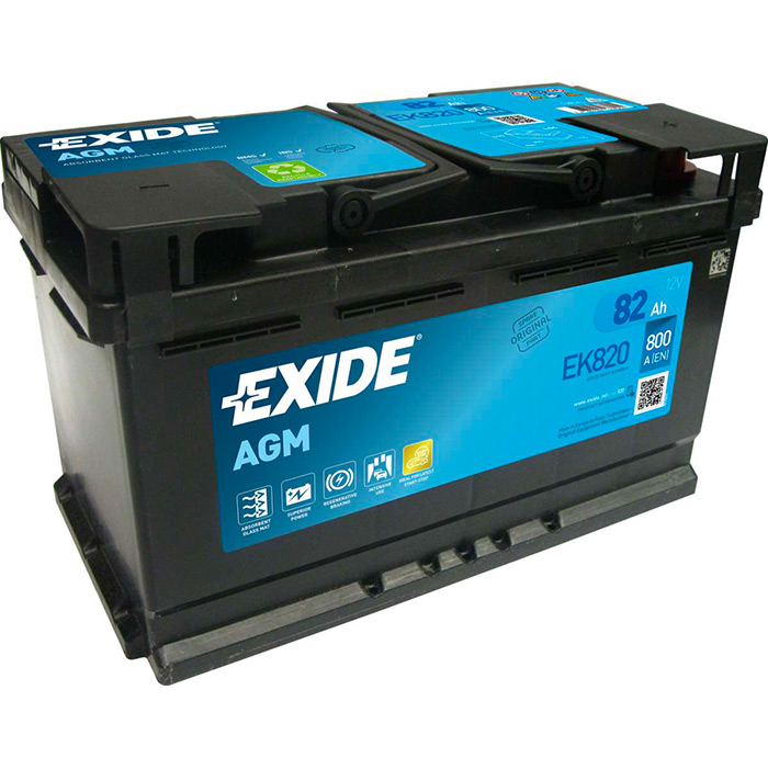 Акумулятор EXIDE START-STOP AGM 82Ah Ев (-/+) (800EN) (д315*ш175*в190) EK820